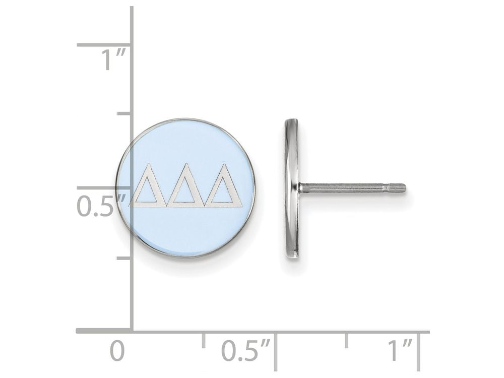 LogoArt Sterling Silver Delta Delta Delta Enameled Post Earrings