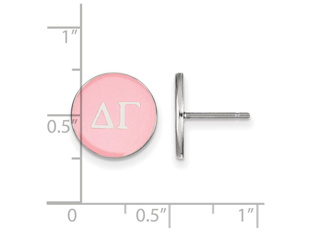 LogoArt Sterling Silver Delta Gamma Enameled Post Earrings