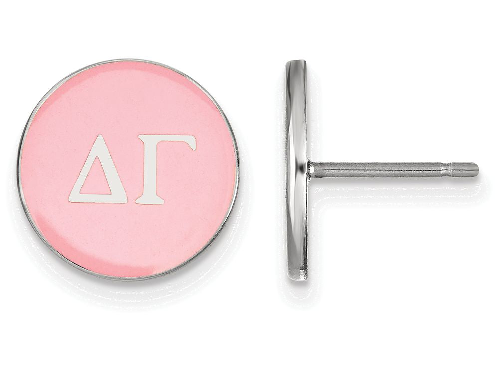 LogoArt Sterling Silver Delta Gamma Enameled Post Earrings