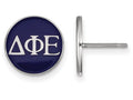 LogoArt Sterling Silver Delta Phi Epsilon Enameled Post Earrings