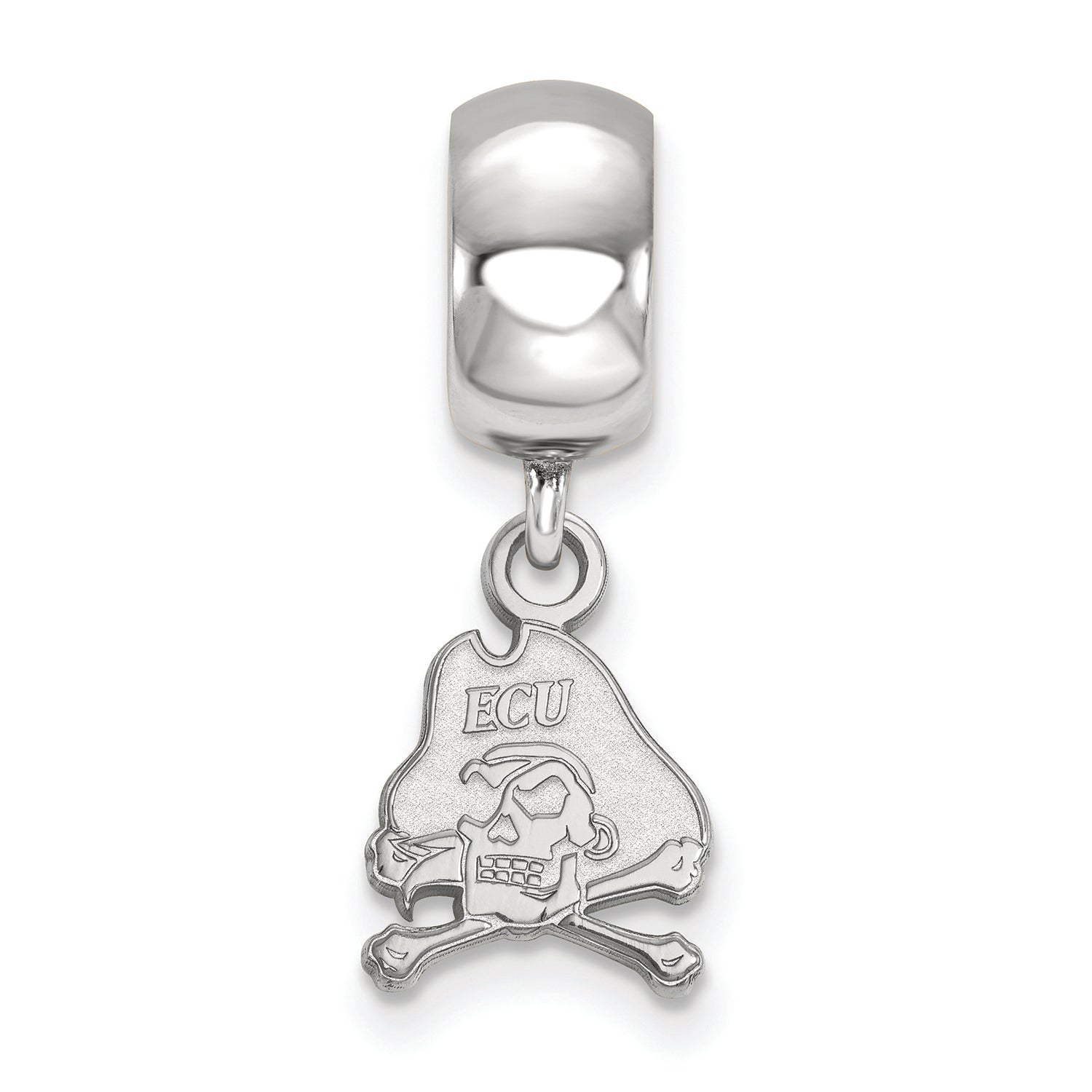 LogoArt Sterling Silver East Carolina University Bead Charm Charm Xs Dangle Bead Charm