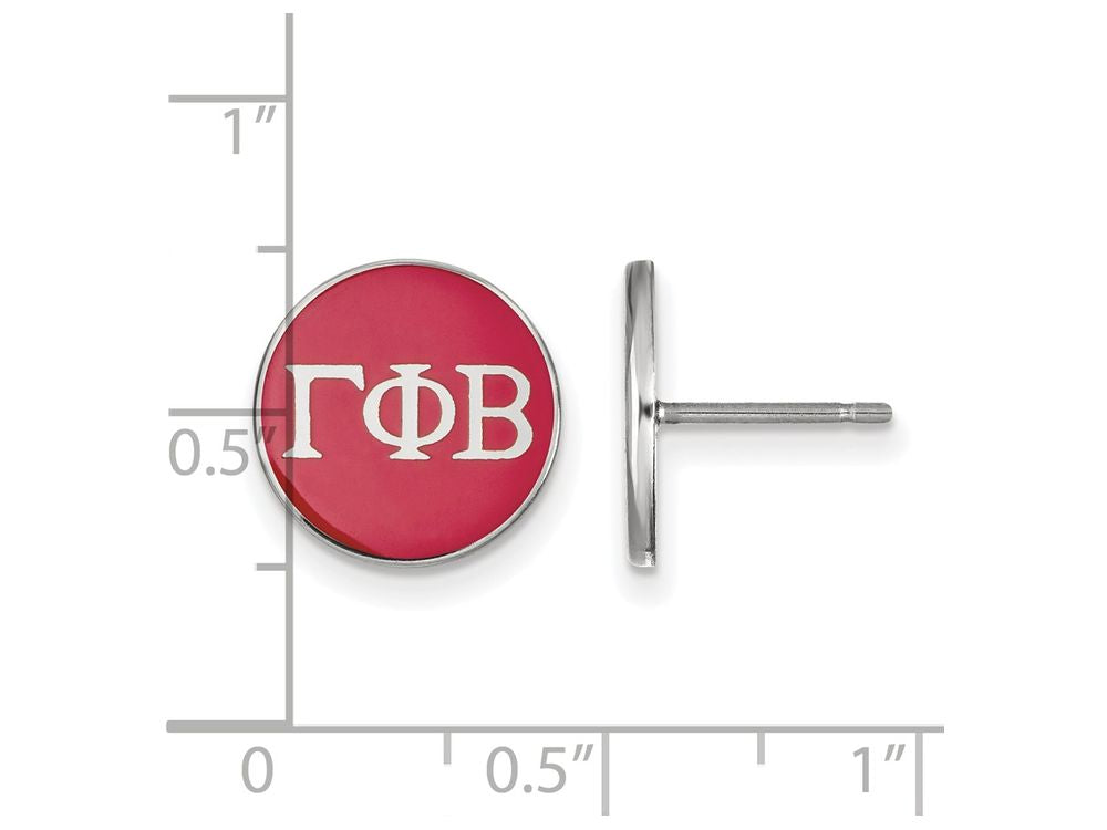 LogoArt Sterling Silver Gamma Phi Beta Enameled Post Earrings