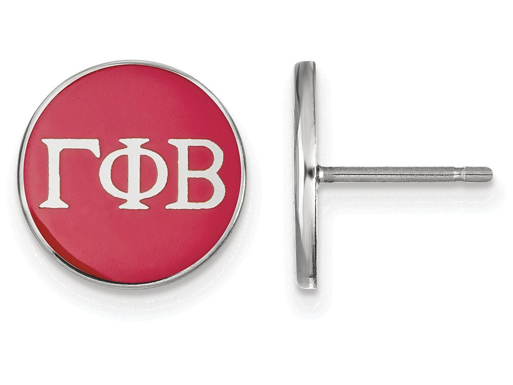 LogoArt Sterling Silver Gamma Phi Beta Enameled Post Earrings
