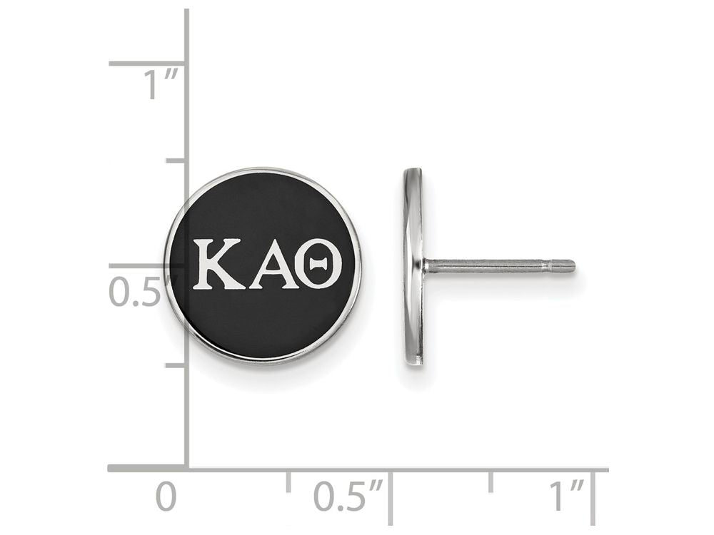 LogoArt Sterling Silver Kappa Alpha Theta Enameled Post Earrings