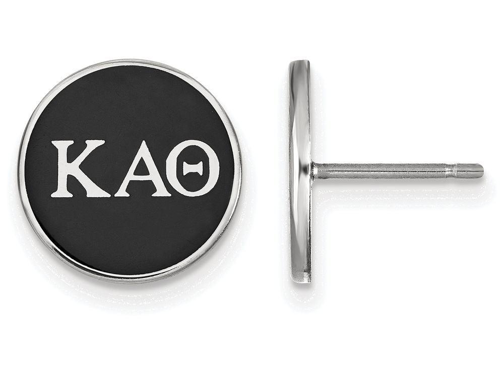 LogoArt Sterling Silver Kappa Alpha Theta Enameled Post Earrings