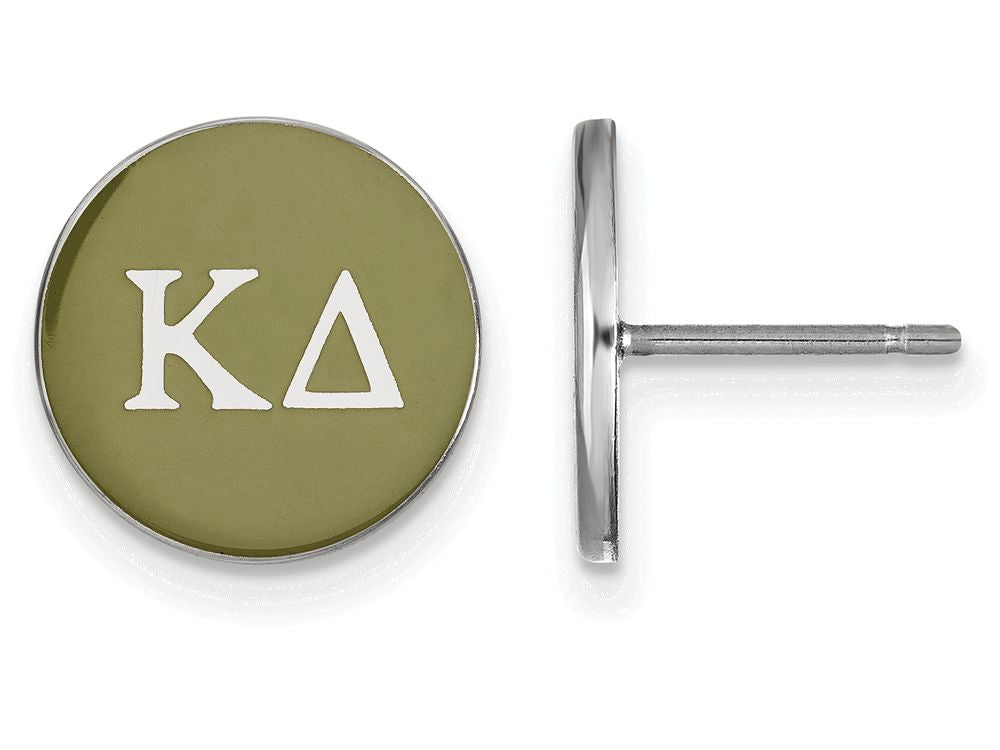 LogoArt Sterling Silver Kappa Delta Enameled Post Earrings