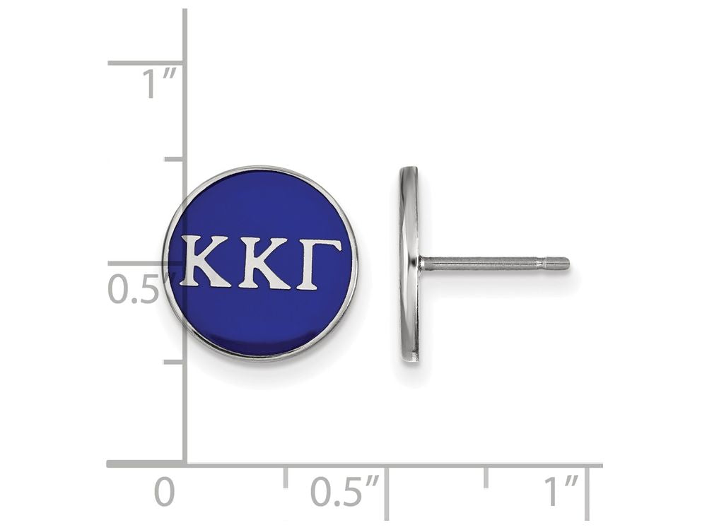 LogoArt Sterling Silver Kappa Kappa Gamma Enameled Post Earrings
