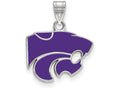 LogoArt Sterling Silver Kansas State University Small Enamel Pendant Necklace