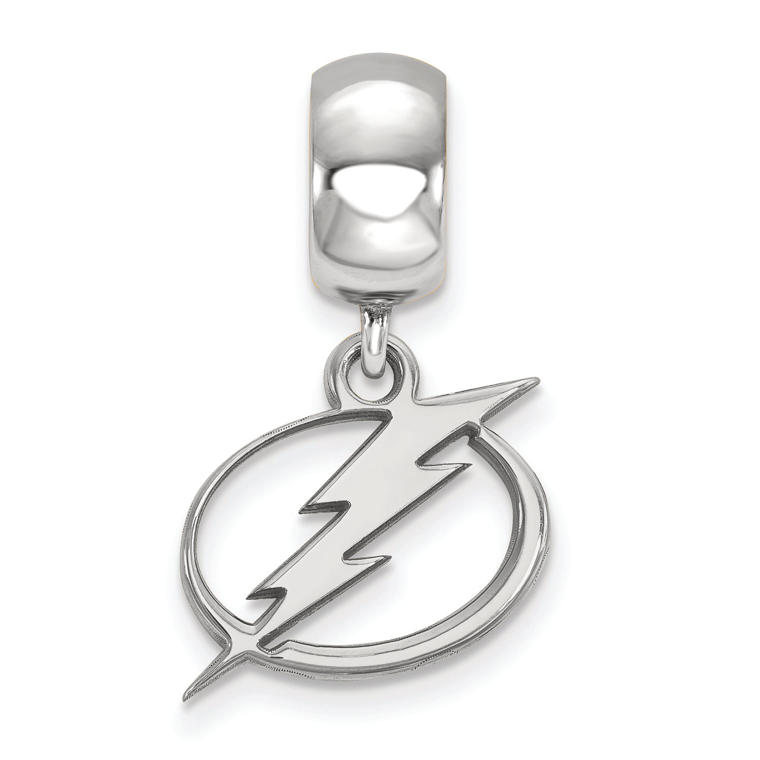 LogoArt Sterling Silver Tampa Bay Ligtning Bead Charm Charm Small Dangle Bead Charm