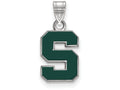 LogoArt Sterling Silver Michigan State University Small Enamel Pendant Necklace