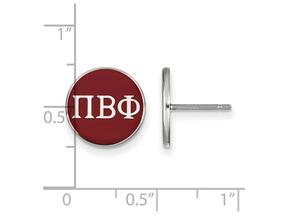 LogoArt Sterling Silver Pi Beta Phi Enameled Post Earrings