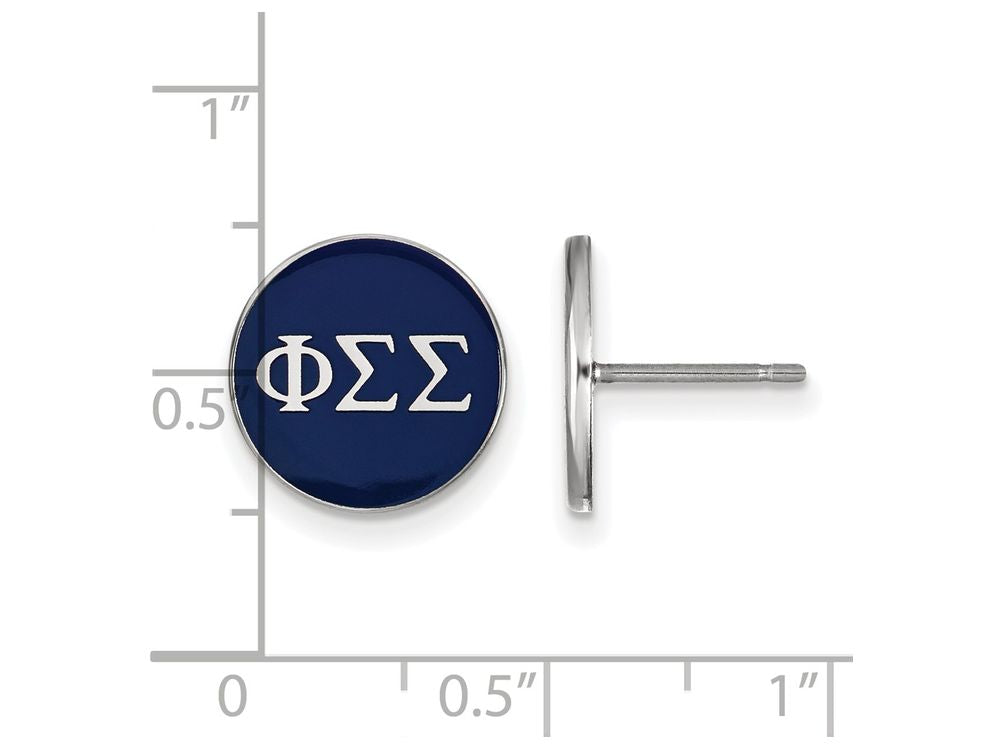 LogoArt Sterling Silver Phi Sigma Sigma Enameled Post Earrings
