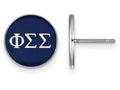 LogoArt Sterling Silver Phi Sigma Sigma Enameled Post Earrings