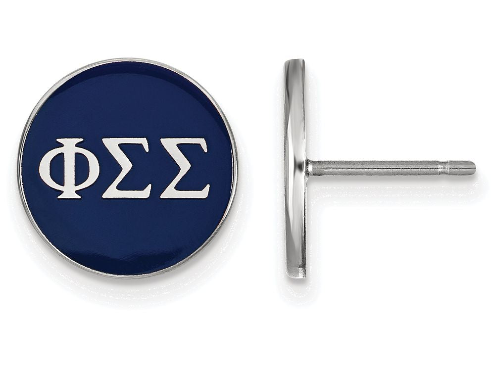 LogoArt Sterling Silver Phi Sigma Sigma Enameled Post Earrings