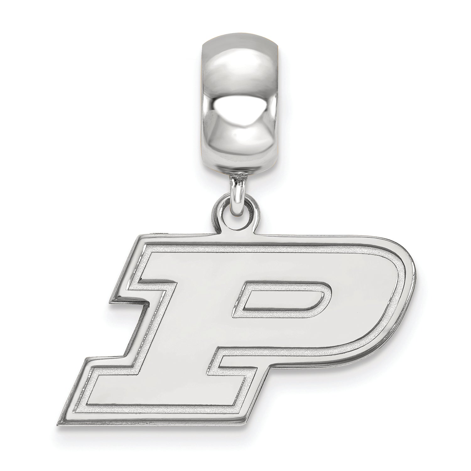 LogoArt Sterling Silver Purdue Bead Charm Charm Small Dangle Bead Charm