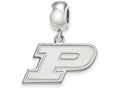 LogoArt Sterling Silver Purdue Bead Charm Charm Small Dangle Bead Charm