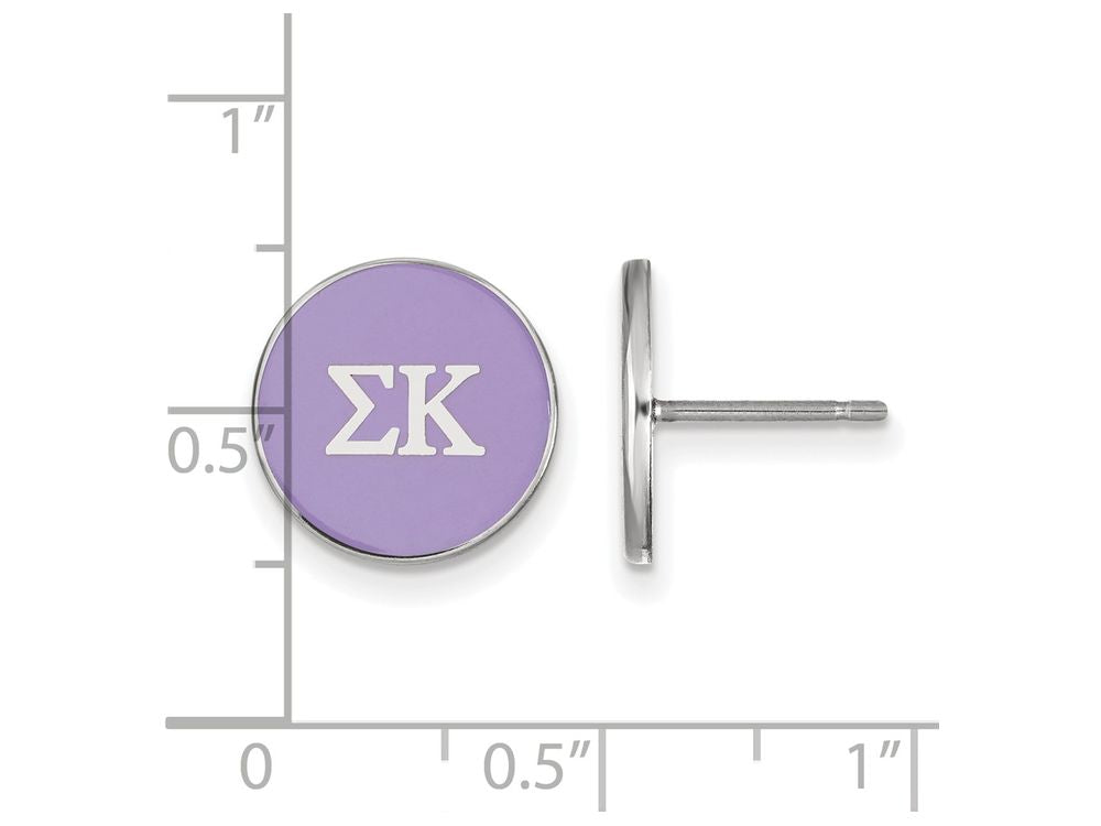LogoArt Sterling Silver Sigma Kappa Enameled Post Earrings