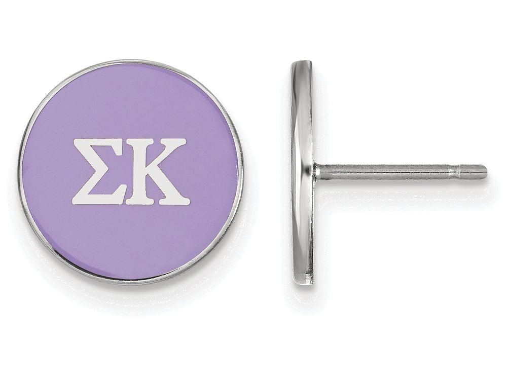 LogoArt Sterling Silver Sigma Kappa Enameled Post Earrings
