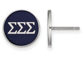 LogoArt Sterling Silver Sigma Sigma Sigma Enameled Post Earrings
