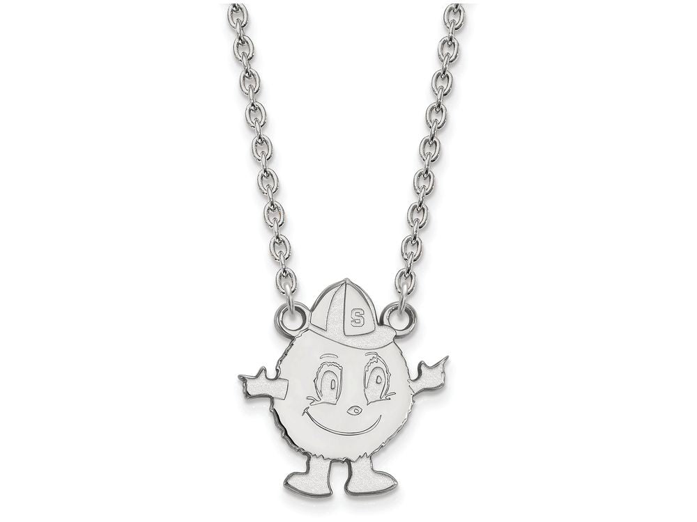 LogoArt Sterling Silver Syracuse University Large Pendant Necklace