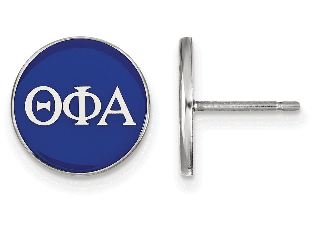 LogoArt Sterling Silver Theta Phi Alpha Enameled Post Earrings