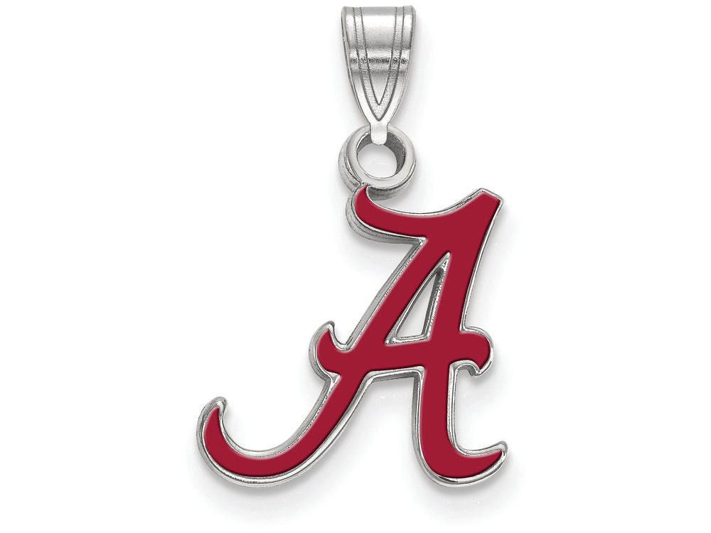 LogoArt Sterling Silver University Of Alabama Small Enamel Pendant Necklace