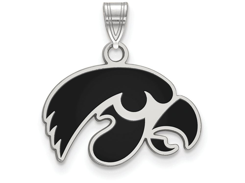 Logoart 925 Sterling Silver University Of Iowa Small Enamel Pendant