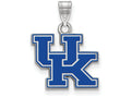 LogoArt Sterling Silver University Of Kentucky Small Enamel Pendant Necklace