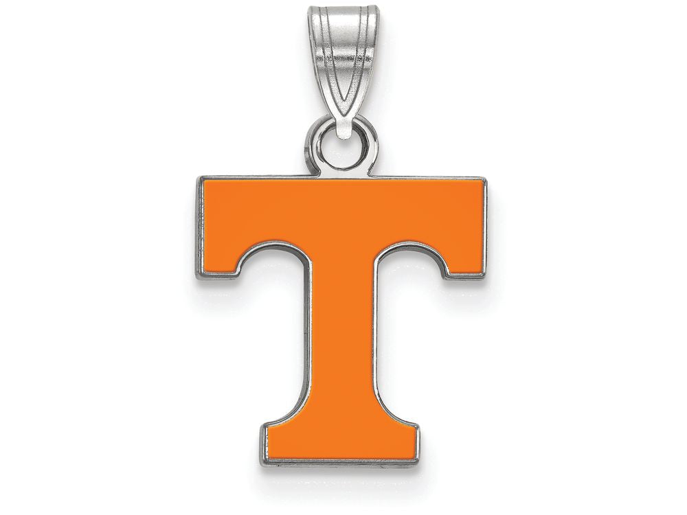 LogoArt Sterling Silver University Of Tennessee Small Enamel Pendant Necklace