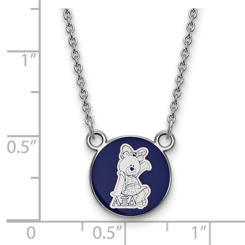 LogoArt Sterling Silver West Virginia University Small Enamel Pendant Necklace
