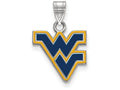 LogoArt Sterling Silver West Virginia University Small Enamel Pendant Necklace