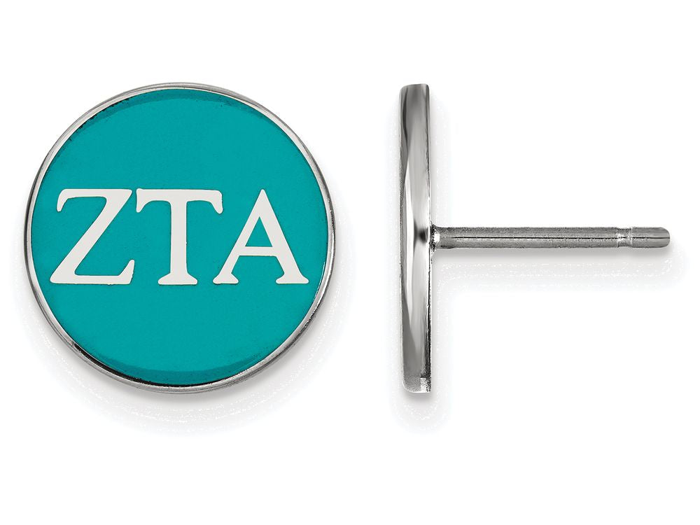 LogoArt Sterling Silver Zeta Tau Alpha Enameled Post Earrings