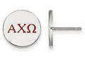 LogoArt Sterling Silver Alpha Chi Omega Enameled Post Earrings
