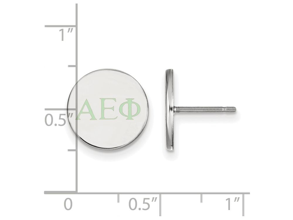LogoArt Sterling Silver Alpha Epsilon Phi Enameled Post Earrings
