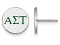 LogoArt Sterling Silver Alpha Sigma Tau Enameled Post Earrings