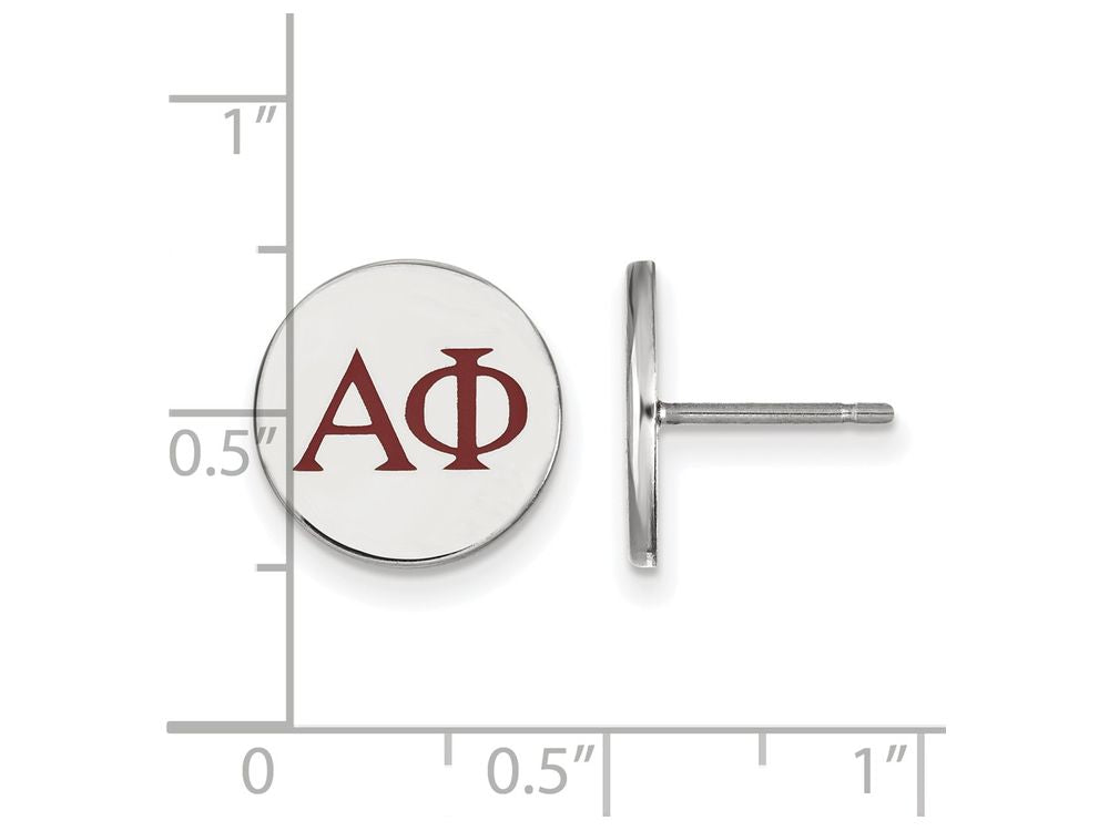 LogoArt Sterling Silver Alpha Phi Enameled Post Earrings