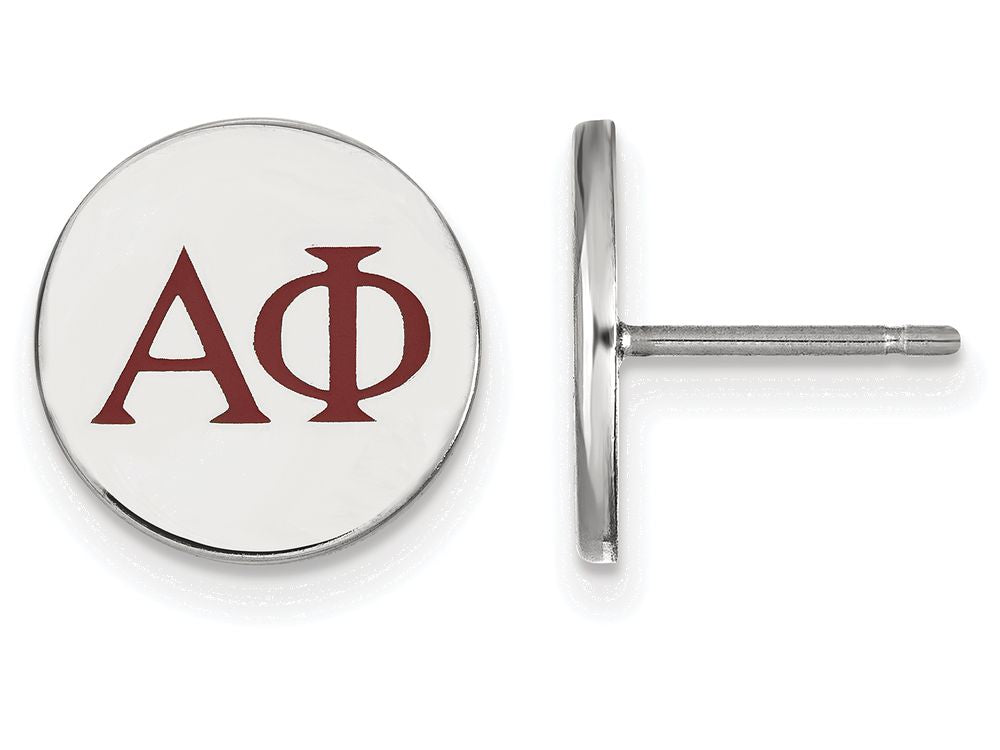LogoArt Sterling Silver Alpha Phi Enameled Post Earrings