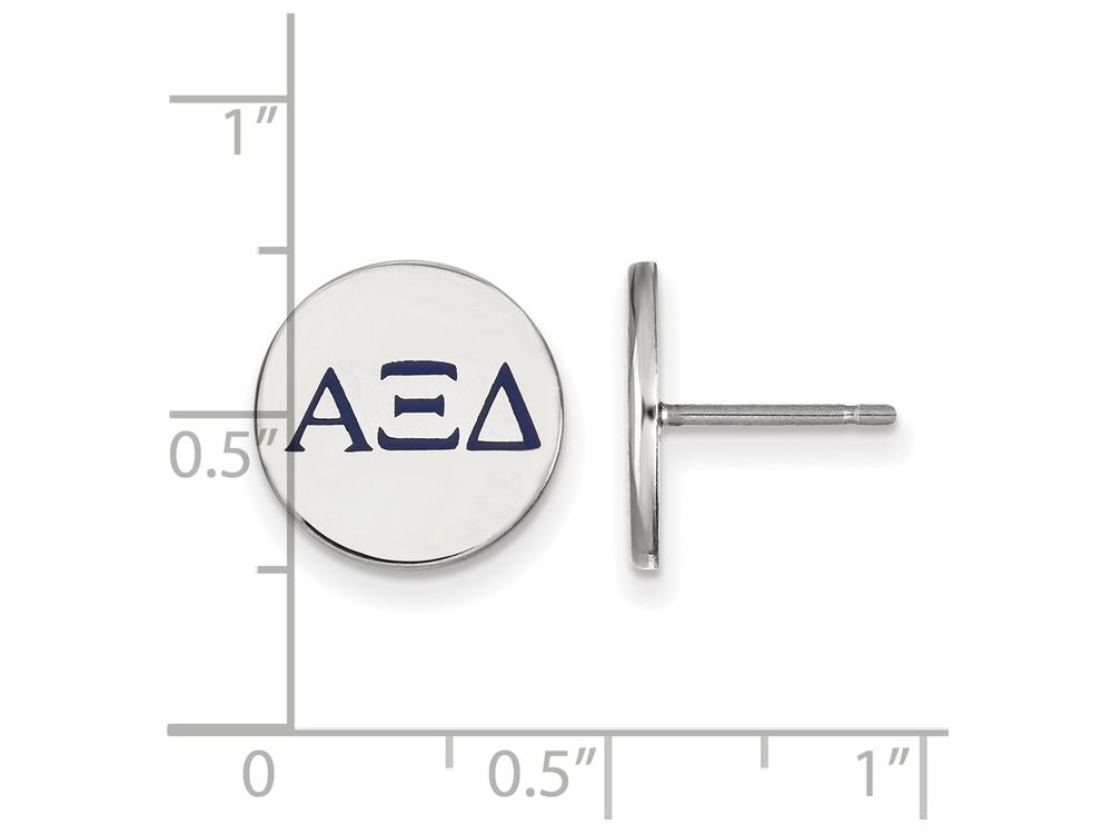 LogoArt Sterling Silver Alpha Xi Delta Enameled Post Earrings