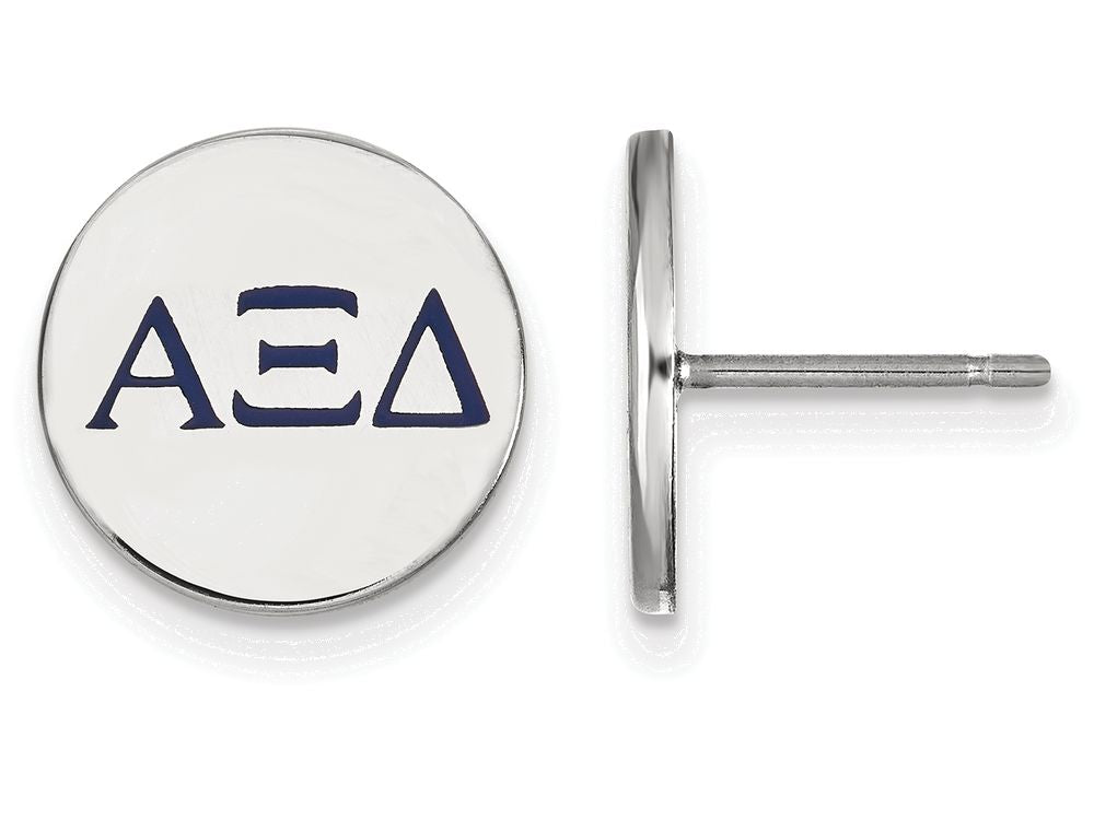 LogoArt Sterling Silver Alpha Xi Delta Enameled Post Earrings