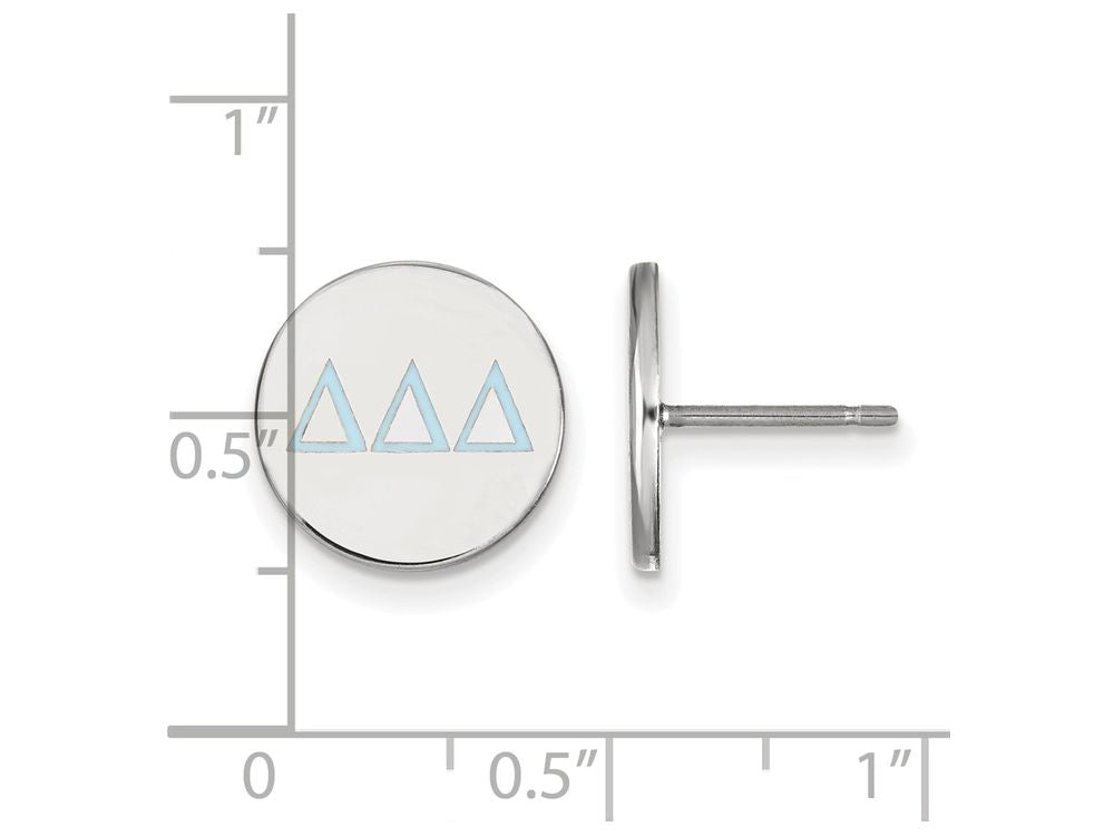 LogoArt Sterling Silver Delta Delta Delta Enameled Post Earrings