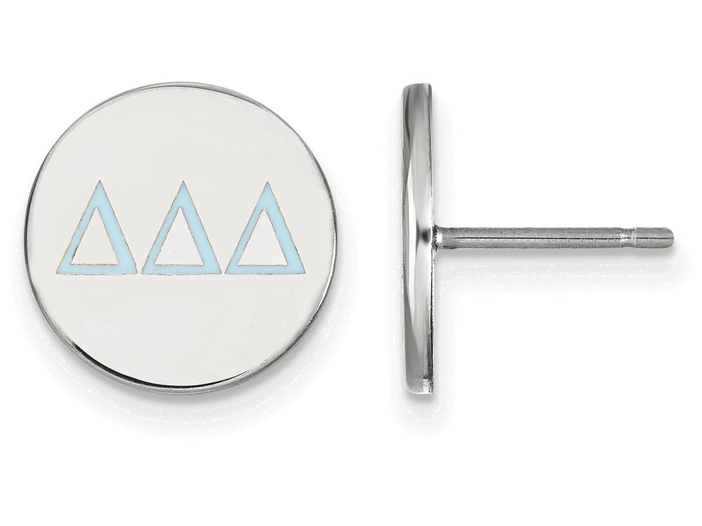 LogoArt Sterling Silver Delta Delta Delta Enameled Post Earrings
