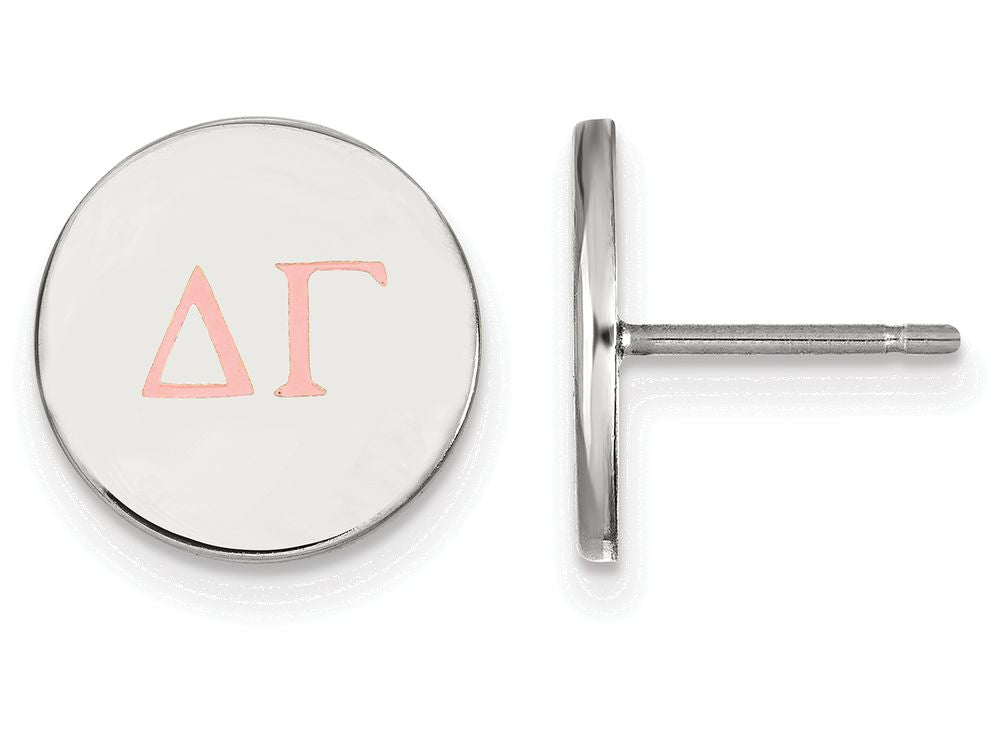 LogoArt Sterling Silver Delta Gamma Enameled Post Earrings