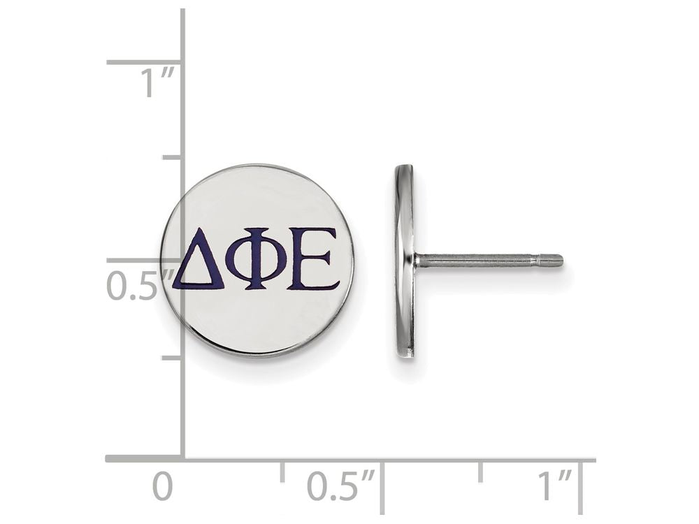 LogoArt Sterling Silver Delta Phi Epsilon Enameled Post Earrings