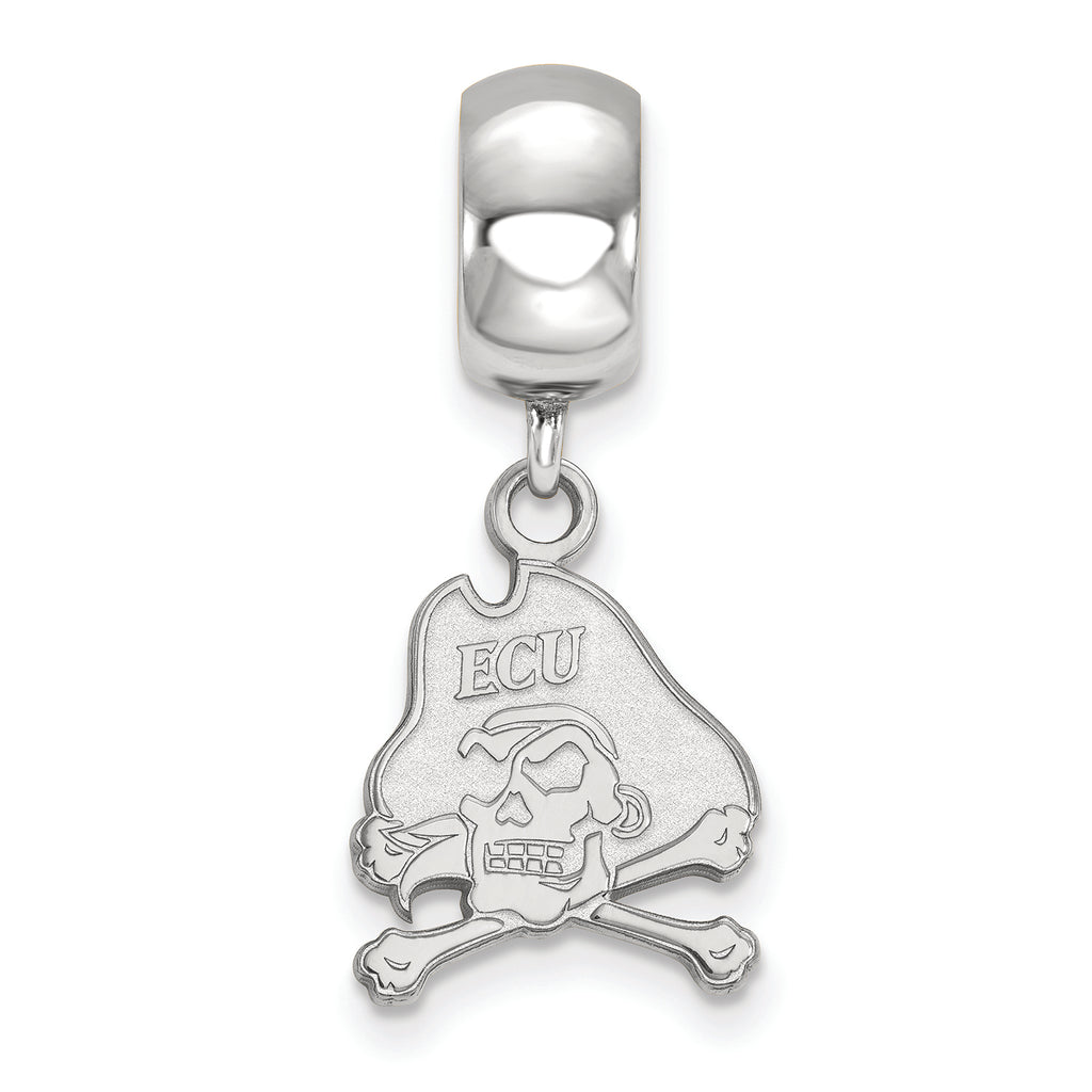 LogoArt Sterling Silver East Carolina University Bead Charm Charm Small Dangle Bead Charm