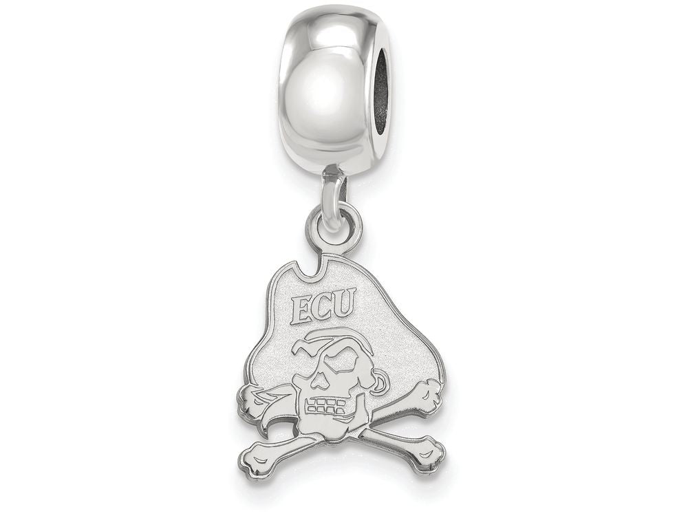 LogoArt Sterling Silver East Carolina University Bead Charm Charm Small Dangle Bead Charm