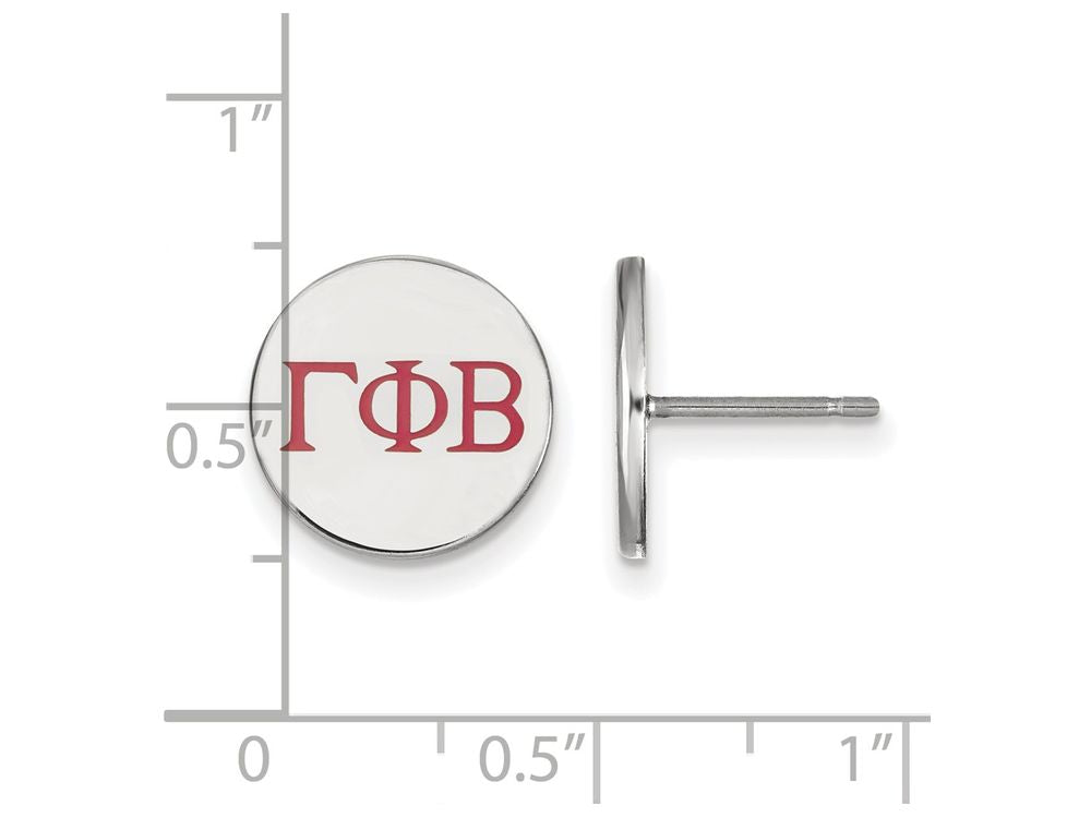LogoArt Sterling Silver Gamma Phi Beta Enameled Post Earrings