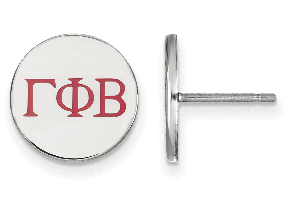 LogoArt Sterling Silver Gamma Phi Beta Enameled Post Earrings
