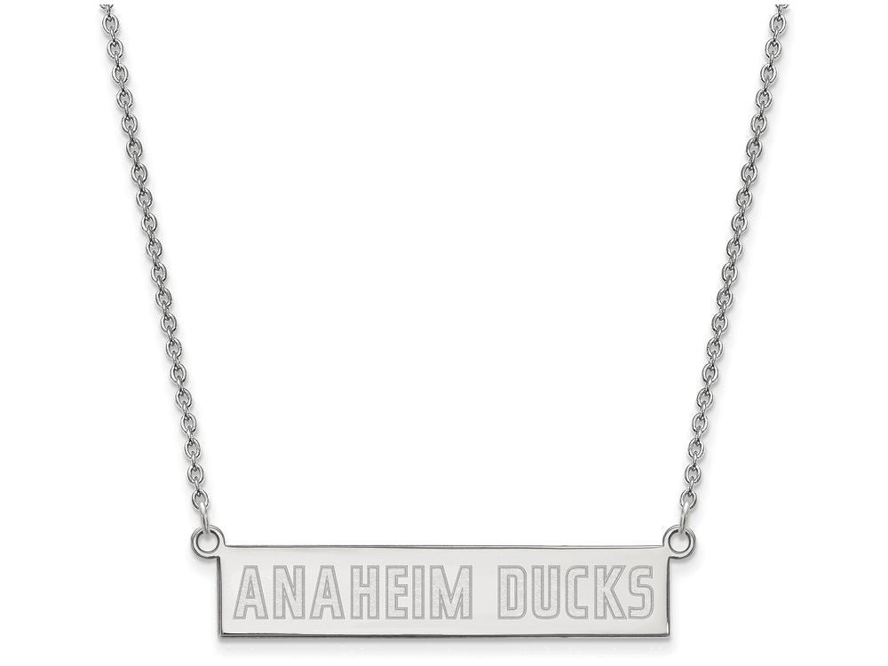 Logoart 925 Sterling Silver Anaheim Ducks Small Bar Necklace