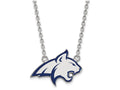 LogoArt Sterling Silver Montana State University Large Enamel Pendant Necklace