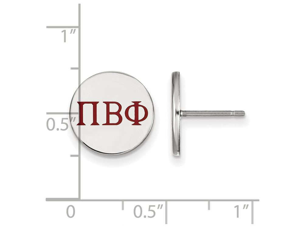 LogoArt Sterling Silver Pi Beta Phi Enameled Post Earrings